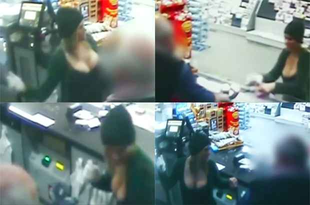 A ladra se esqueceu de cobrir o rosto deixou digitais em toda a cena do crime durante assalto na Austrália  (Reprodução Youtube)