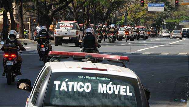 Polícia reforça a patrulha contra os crimes de saidinha de banco colocando nas rua de BH  mais 24 motos para rondas (Paulo Filgueiras/EM DA Press)