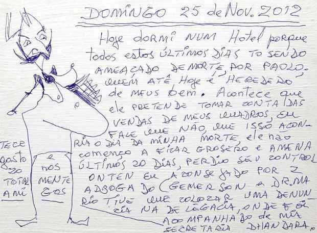  (Selaron usou a pr�pria arte para relatar amea�as de morte)