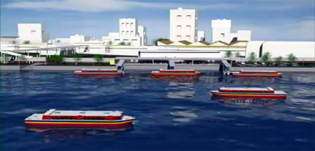 O rio está sendo encarado como um instrumento viável para o transporte hidroviário integrado ao ônibus e metrô da cidade (PCR / Divulgação) O rio está sendo encarado como um instrumento viável para o transporte hidroviário integrado ao ônibus e metrô da cidade (PCR / Divulgação)