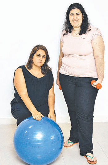 Andreia Palazzo e a filha, Amabilys, contam com a ajuda de uma nutricionista para chegar ao peso desejado (VIOLA JÚNIOR/ESP. CB/D.A PRESS)