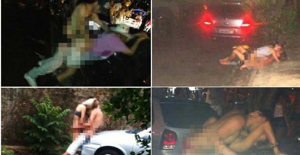 V�rios casais foram flagrados fazendo sexo no meio da rua (Reprodu��o / Facebook)