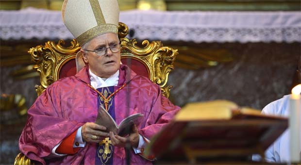 Odilo Scherrer celebrou uma missa em Roma na manhã deste domingo (AFP PHOTO / GABRIEL BOUYS ) Odilo Scherrer celebrou uma missa em Roma na manhã deste domingo (AFP PHOTO / GABRIEL BOUYS )