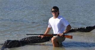 Após a caçada, Braxton Bielski ganhou o apelido de 'Gator Boy' (Texas Parks and Wildlife Department)