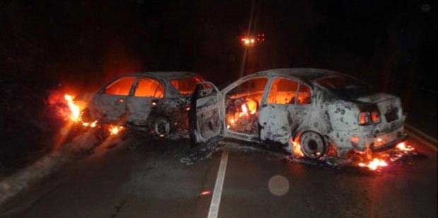 Incêndio foi iniciado por vazamento de combustível do Honda Civic (Imagens cedidas pela Equipe Positiva )