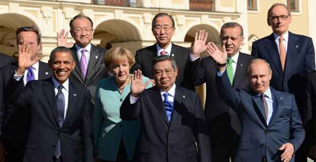 Em encontro do G20, líderes mundiais se mostraram divididos sobre o conflito sírio (KIRILL KUDRYAVTSEV / AFP)