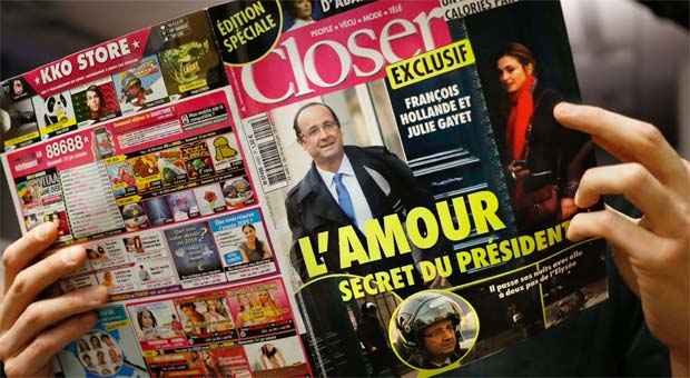 Hollande não gostou da reportagem da revista Closer, que afirma que o presidente tem um relacionamento com a atriz Julie Gayet (AFP PHOTO/ THOMAS COEX  
)