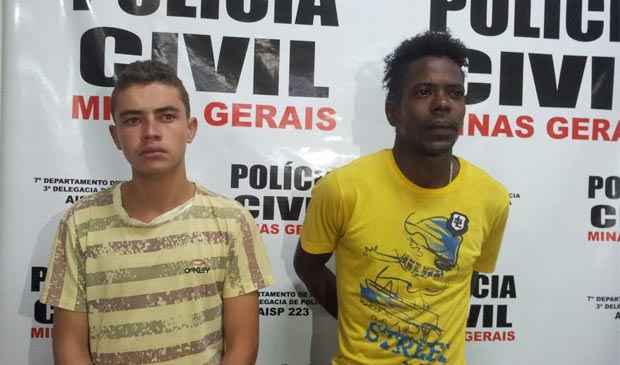Michael Jordan Alves Moura, de 18 anos,(Esq.) foi quem deu o tiro na jovem. Danilo Menezes de Almeida, de 30, estava no Bairro Morada Nova (Polícia Civil/Divulgação)