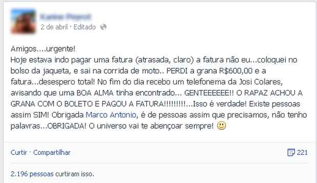Reprodução/Facebook Reprodução/Facebook