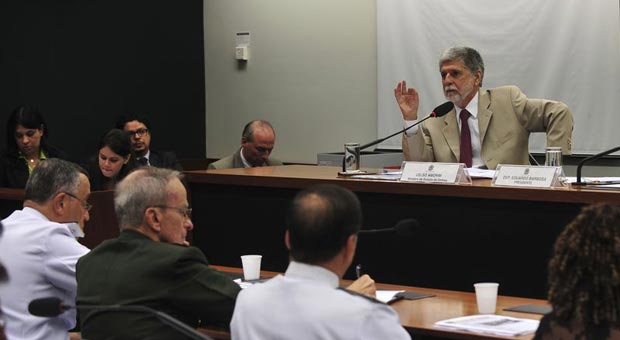 Celso Amorim participou de audiência na Comissão de Relações Exteriores e Defesa Nacional (Antônio Cruz/Agência Brasil) Celso Amorim participou de audiência na Comissão de Relações Exteriores e Defesa Nacional (Antônio Cruz/Agência Brasil)