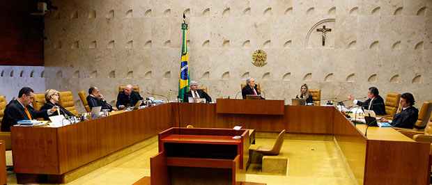 Plenário do Supremo: sessão foi suspensa para que corte esteja completa na avaliação do voto favorável do relator da ação (Nelson Junior/STF/Divulgação)