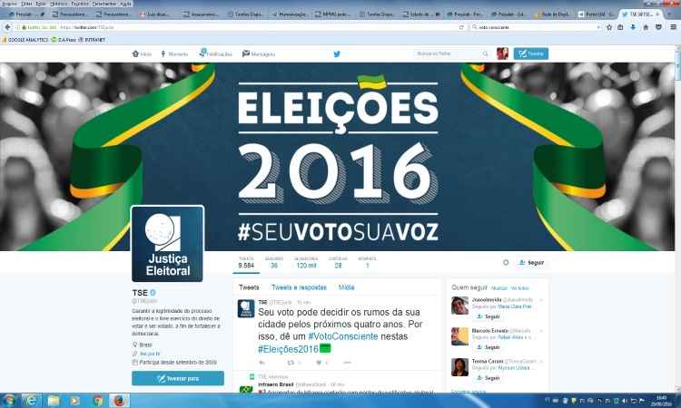TSE/Reprodução/Twitter TSE/Reprodução/Twitter