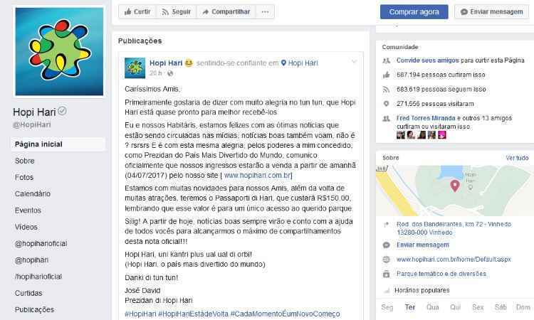Reprodução/Facebook Reprodução/Facebook