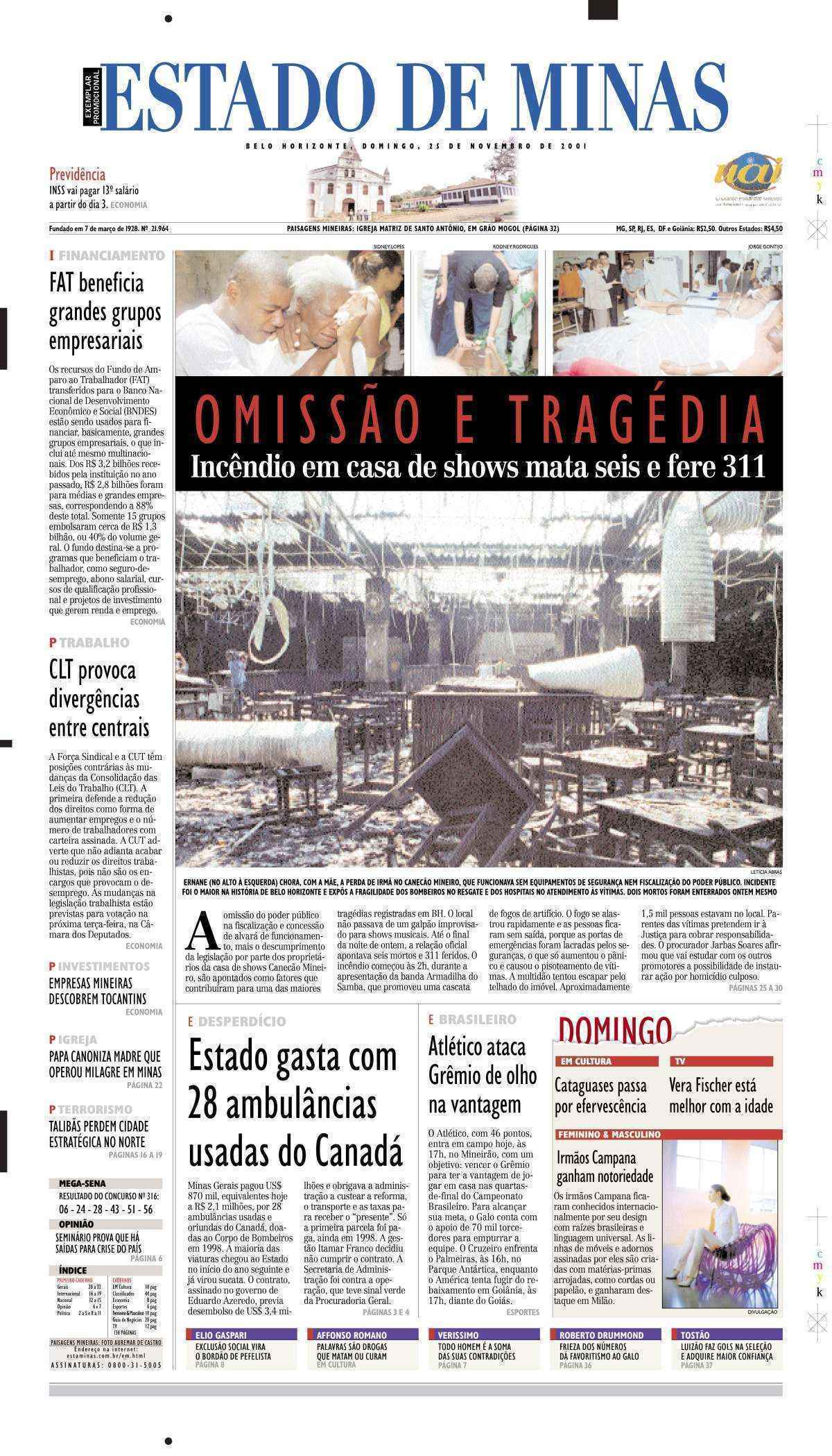 Confira a Capa do Jornal Estado de Minas do dia 01/08/2017