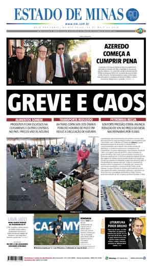 Confira a Capa do Jornal Estado de Minas do dia 31/07/2018