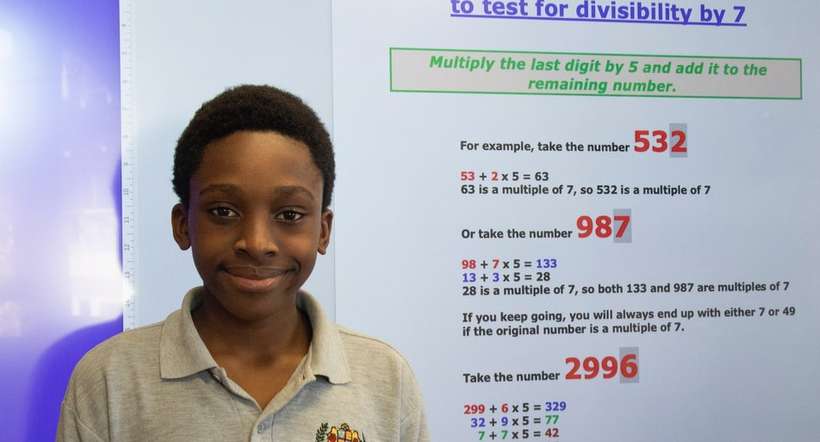 Menino de 12 anos descobre fórmula matemática que ajuda o estudo da divisão