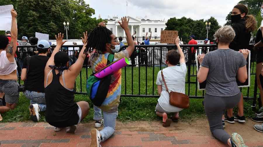 Manifestantes levam protesto contra morte de George Floyd à Casa Branca