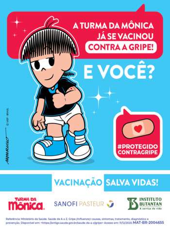 Turma da Mônica e Butantan lançam campanha de vacinação contra a gripe com  distribuição de gibis nas escolas de SP, São Paulo