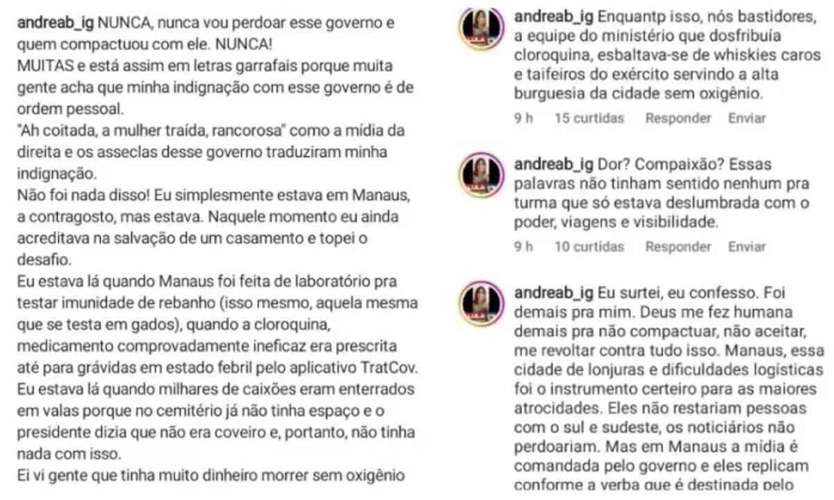 Ex-mulher de Pazuello: 'Manaus foi teste de imunidade de rebanho' -  Politica - Estado de Minas
